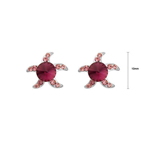 Purple Earrings with Purple Austrian Element Crystals
