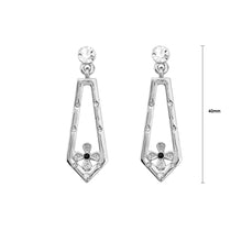Load image into Gallery viewer, Glistering Tie Earrings with Sliver and Black Austrian Element Crystals
