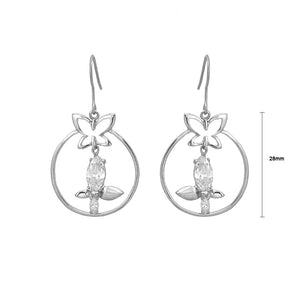 Exquisite Butterfly Earrings with Silver Austrian Element Crystal