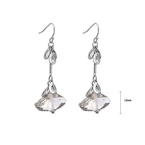 Glaring Earrings with Grey Austrian Element Crystal