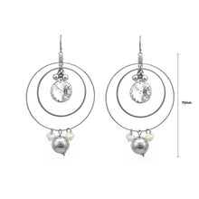 Load image into Gallery viewer, Elegant Round Earrings with Silver Austrian Element Crystal