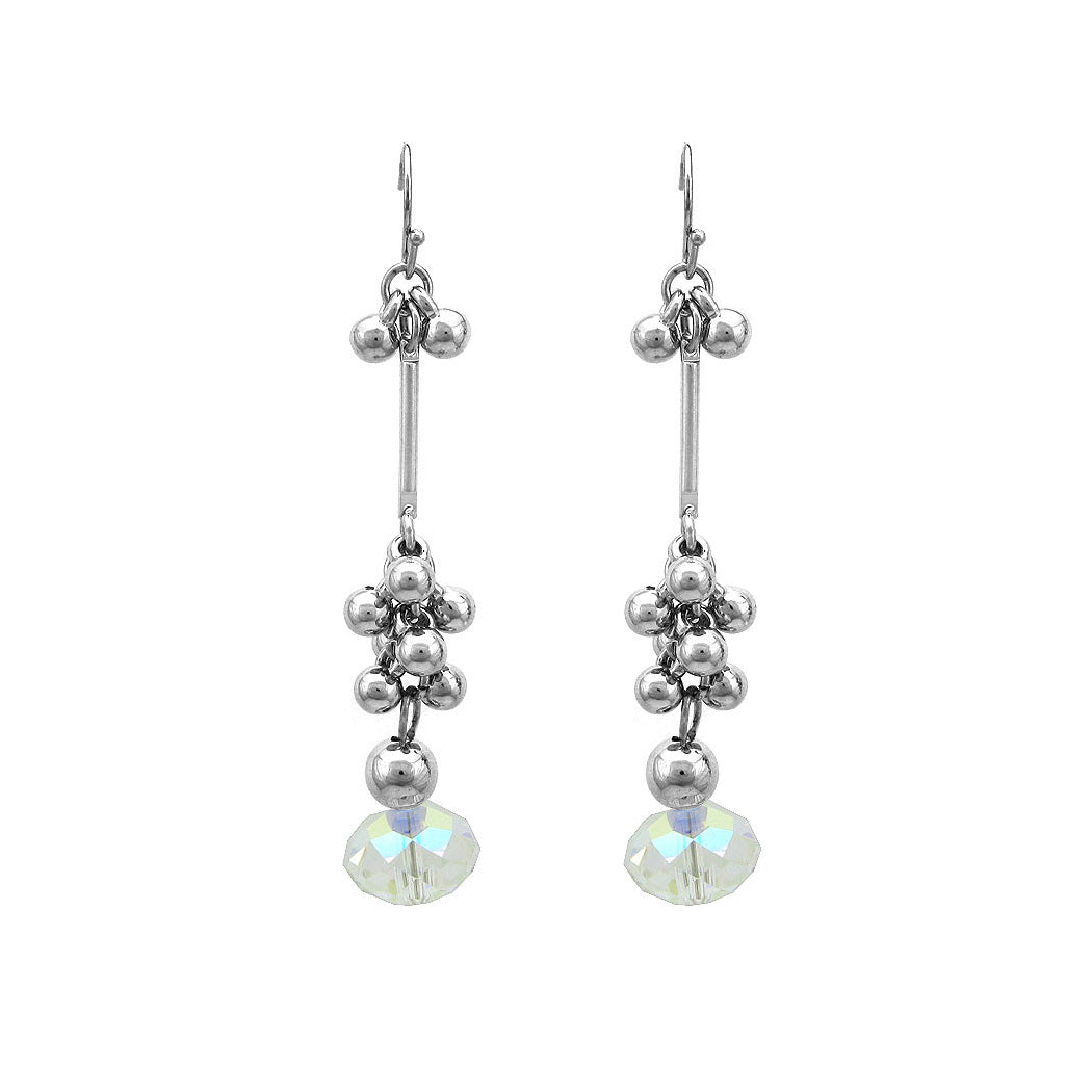 Glaring Earrings with Silver Austrian Element Crystal