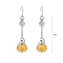 Load image into Gallery viewer, Glaring Earrings with Yellow Austrian Element Crystal