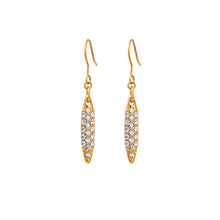 Load image into Gallery viewer, Glistering Leaves Earrings with Sliver and Black Austrian Element Crystals