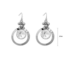 Load image into Gallery viewer, Glittering Round Earrings with Silver Austrian Element Crystal