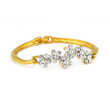 Load image into Gallery viewer, Glistering Flower Bangle with Silver Austrian Element Crystal