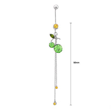 Load image into Gallery viewer, Cherry Belly Ring with Green and Yellow Austrian Element Crystals
