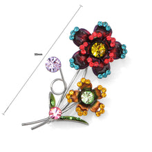 Load image into Gallery viewer, Flower Brooch with Multi-color Austrian Element Crystals
