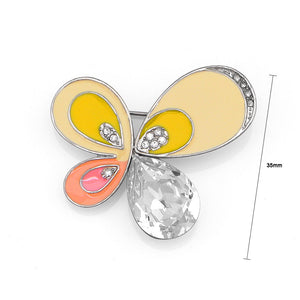 Shimmering Butterfly Brooch with Silver Austrian Element Crystal