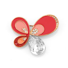 Load image into Gallery viewer, Shimmering Butterfly Brooch with Silver Austrian Element Crystal