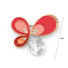 Load image into Gallery viewer, Shimmering Butterfly Brooch with Silver Austrian Element Crystal