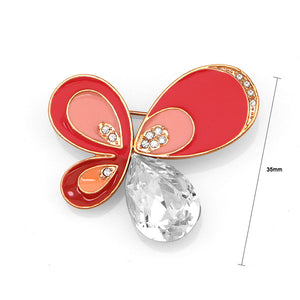 Shimmering Butterfly Brooch with Silver Austrian Element Crystal