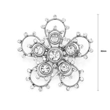 Load image into Gallery viewer, Gleaming Flower Brooch with Silver Austrian Element Crystal