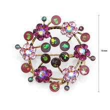 Load image into Gallery viewer, Gleaming Wreath Brooch with Purple Austrian Element Crystal