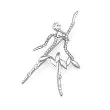 Load image into Gallery viewer, Ballerina Brooch with Silver Austrian Element Crystal
