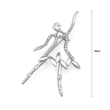 Load image into Gallery viewer, Ballerina Brooch with Silver Austrian Element Crystal