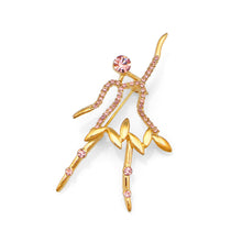Load image into Gallery viewer, Ballerina Brooch with Purple Austrian Element Crystal