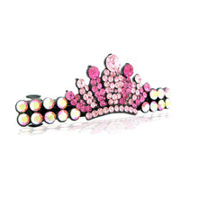 Load image into Gallery viewer, Glistering Crown Barrette with Pink Austrian Element Crystal