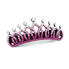 Load image into Gallery viewer, Glistering Crown Barrette with Pink and Silver Austrian Element Crystals