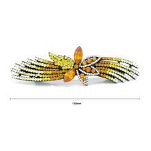 Load image into Gallery viewer, Glistering Flower Barrette with Orange Yellow Silver Austrian Element Crystals