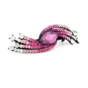 Glistering Barrette with Pink and Silver Austrian Element Crystals