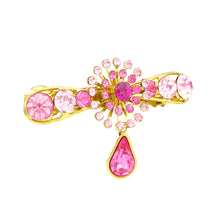 Load image into Gallery viewer, Glistering Flower Barrette with Pink Austrian Element Crystal