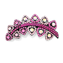 Load image into Gallery viewer, Charming Leaf-like Barrette with Pink Austrian Element Crystal