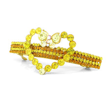 Load image into Gallery viewer, Charming Butterfly in Heart Barrette with Orange and Yellow Austrian Element Crystals
