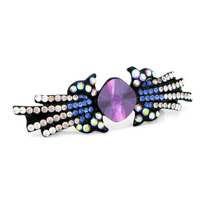 Charming Barrette with Purple and Silver Austrian Element Crystals