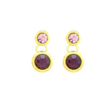 Load image into Gallery viewer, Charming Earrings with Purple Austrian Element Crystals