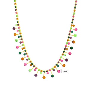 Stylish Necklace with Multi Color Austrian Element Crystals