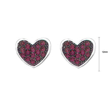 Load image into Gallery viewer, Cutie Heart Earrings with Purple Austrian Element Crystals