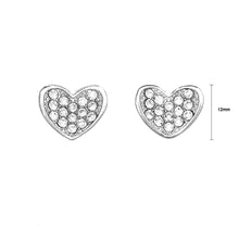 Load image into Gallery viewer, Cutie Heart Earrings with Silver Austrian Element Crystals
