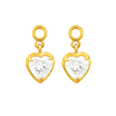 Gleaming Heart Shape Earrings with Austrian Element Crystals
