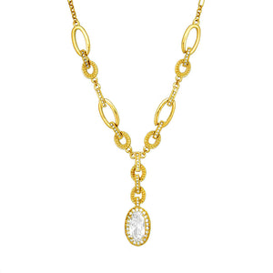 Gleaming Oval Necklace with Austrian Element Crystals