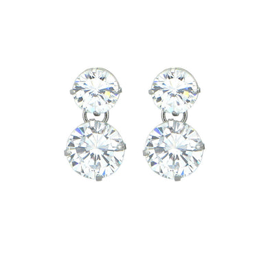 Gleaming Earrings with Silver Austrian Element Crystals