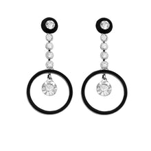 Load image into Gallery viewer, Dazzling Round Earrings with Silver Austrian Element Crystals