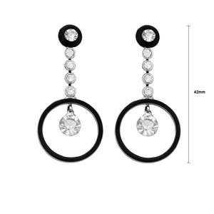 Dazzling Round Earrings with Silver Austrian Element Crystals