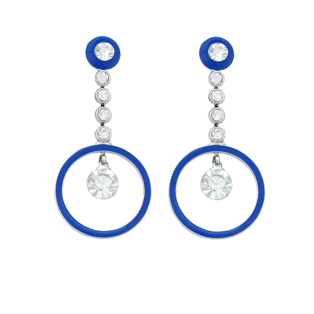 Dazzling Round Earrings with Silver Austrian Element Crystals