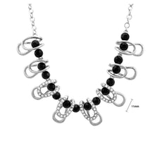 Load image into Gallery viewer, Stylish Necklace with Black and Silver Austrian Element Crystals