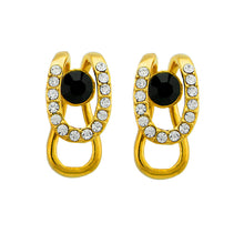 Load image into Gallery viewer, Stylish Earrings with Black and Silver Austrian Element Crystals