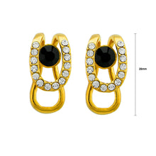 Load image into Gallery viewer, Stylish Earrings with Black and Silver Austrian Element Crystals