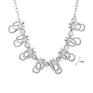 Stylish Necklace with Silver Austrian Element Crystals