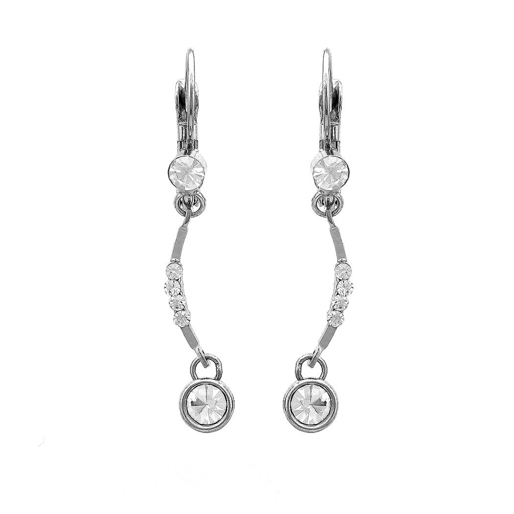 Glistening Earrings with Silver Austrian Element Crystals