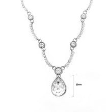 Load image into Gallery viewer, Glistening Teardrop Necklace with Silver Austrian Element Crystals