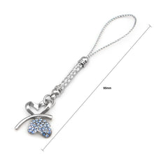 Load image into Gallery viewer, White Strap with Double Heart Butterfly in Blue Austrian Element Crystals