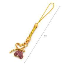 Load image into Gallery viewer, Golden Strap with Double Heart Butterfly in Purple Austrian Element Crystals