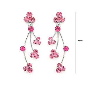 Elegant Rainbow Earrings with Pink Austrian Element Crystals