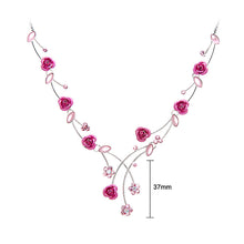 Load image into Gallery viewer, Elegant Rose Necklace with Pink Austrian Element Crystals and Crystal Glass