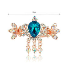 Load image into Gallery viewer, Elegant Crown Blue Crystal Hair Clamp